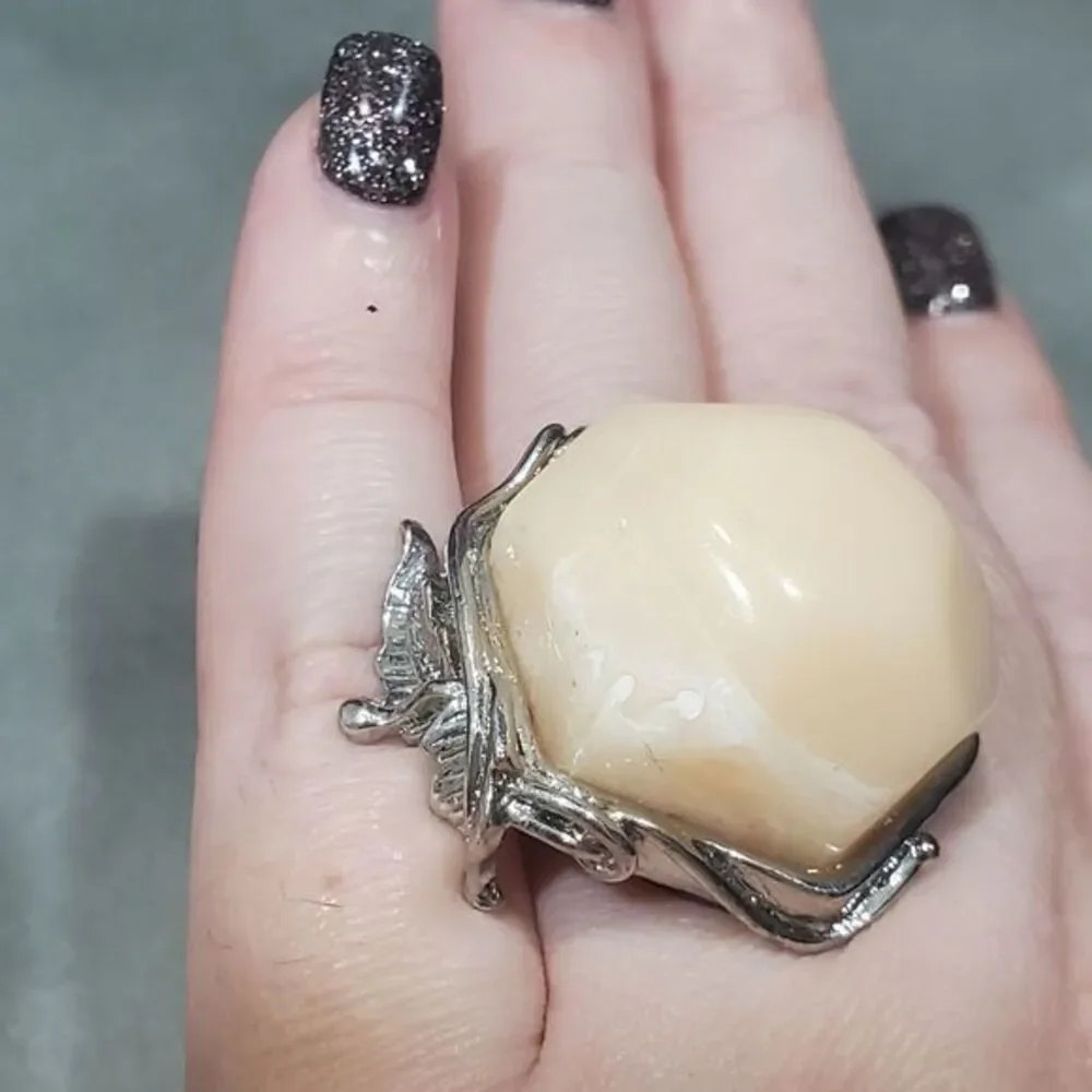 Large statement silver‎ ring size 9